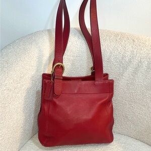 Coach Vintage Red Waverly Soho Buckle Tote Shoulder Bag 4157 Classic Gold